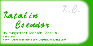 katalin csendor business card